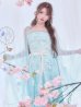画像2: 【送料無料！】【ハロウィン】アイスブルー刺繍ロングシフォン漢服セット【コスプレ3点SET】【Fサイズ】【一部予約/8月下旬発送予定】[OF04] (2)
