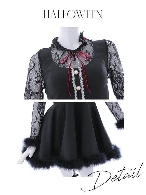 画像22: 【SALE!!】【即日発送】【ハロウィン】 レースブラックキャット 【コスプレ2点セット】【S-XLサイズ/1カラー】[OF01]