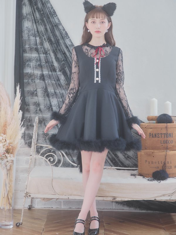 画像5: 【SALE!!】【即日発送】【ハロウィン】 レースブラックキャット 【コスプレ2点セット】【S-XLサイズ/1カラー】[OF01]