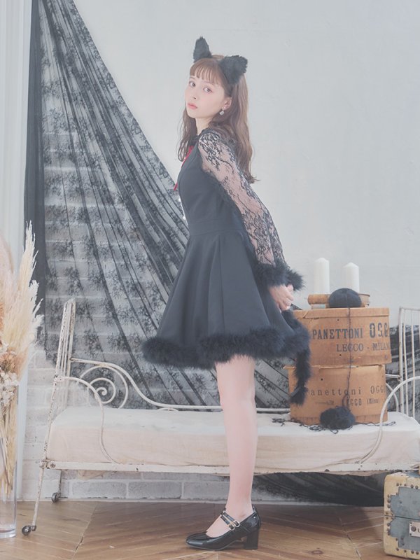 画像8: 【SALE!!】【即日発送】【ハロウィン】 レースブラックキャット 【コスプレ2点セット】【S-XLサイズ/1カラー】[OF01]
