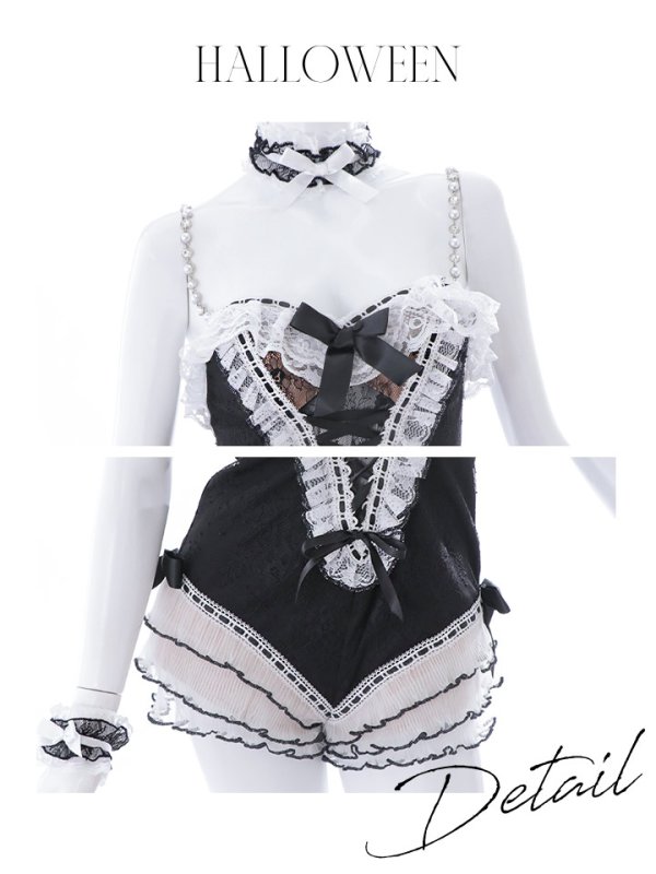 画像26: 【即日発送】【ハロウィン】パールチェーンレースバニーガール【コスプレ7点セット】【S-Lサイズ/3カラー】[OF01]