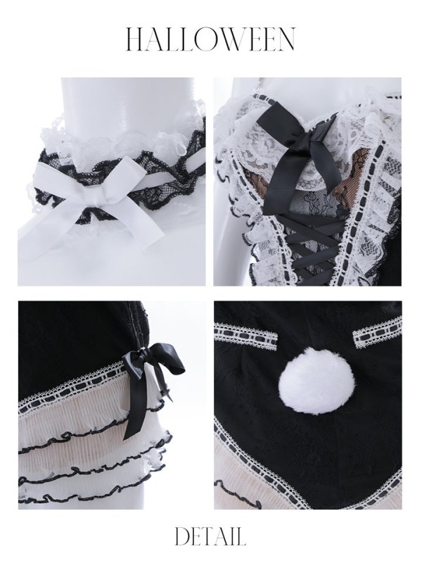 画像27: 【即日発送】【ハロウィン】パールチェーンレースバニーガール【コスプレ7点セット】【S-Lサイズ/3カラー】[OF01]