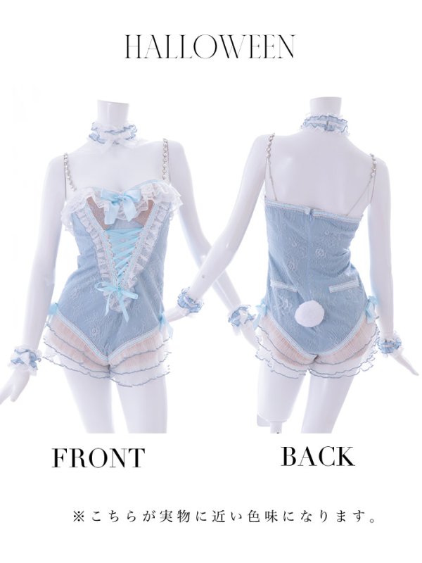 画像19: 【即日発送】【ハロウィン】パールチェーンレースバニーガール【コスプレ7点セット】【S-Lサイズ/3カラー】[OF01]
