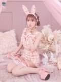 【即日発送】【ハロウィン】ツイードバニーリボンセットアップ（パンツ）【コスプレ6点セット】 【XS-Mサイズ/2カラー】[YMT]
