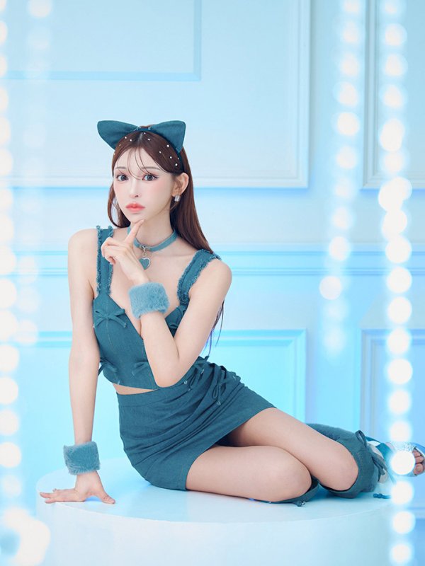 画像6: 【SALE!!】【即日発送！】【ハロウィン】 キャットデニムセットアップ 【コスプレ6点セット】 【XS-Lサイズ/1カラー】[HC03]