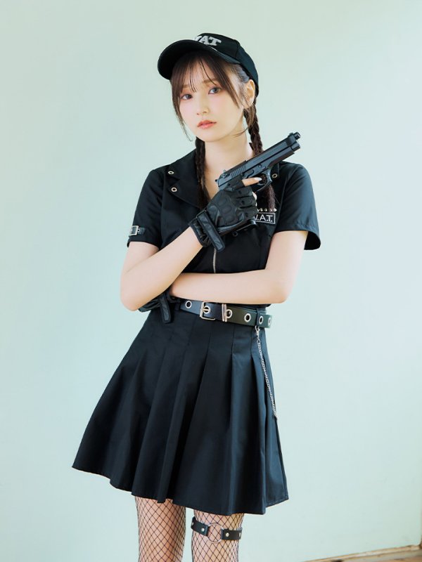 画像11: 【SALE!!】【即日発送！】【ハロウィン】SWATガールセットアップ 【コスプレ8点セット】 【XS-Lサイズ/1カラー】[OF04]