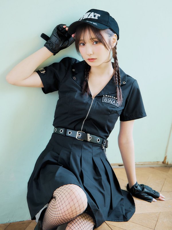 画像6: 【SALE!!】【即日発送！】【ハロウィン】SWATガールセットアップ 【コスプレ8点セット】 【XS-Lサイズ/1カラー】[OF04]