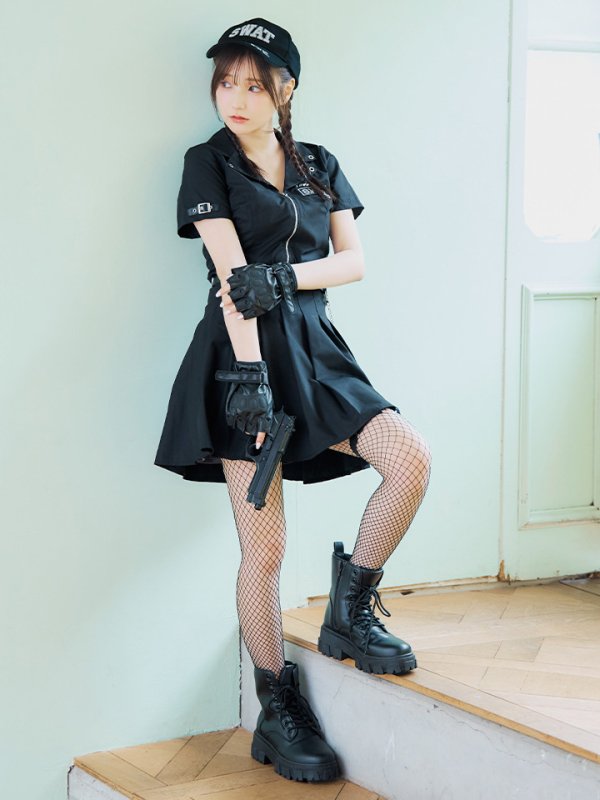 画像7: 【SALE!!】【即日発送！】【ハロウィン】SWATガールセットアップ 【コスプレ8点セット】 【XS-Lサイズ/1カラー】[OF04]