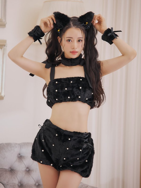 画像27: 【即日発送】【ハロウィン】 もこもこキャットリボンセットアップ 【コスプレ6点セット】 【Fサイズ/3カラー】[HC03]