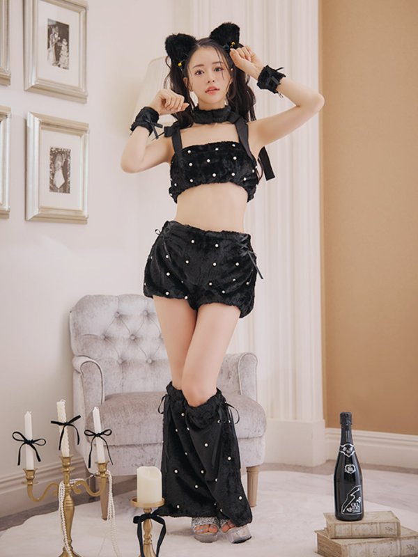 画像13: 【即日発送】【ハロウィン】 もこもこキャットリボンセットアップ 【コスプレ6点セット】 【Fサイズ/3カラー】[HC03]