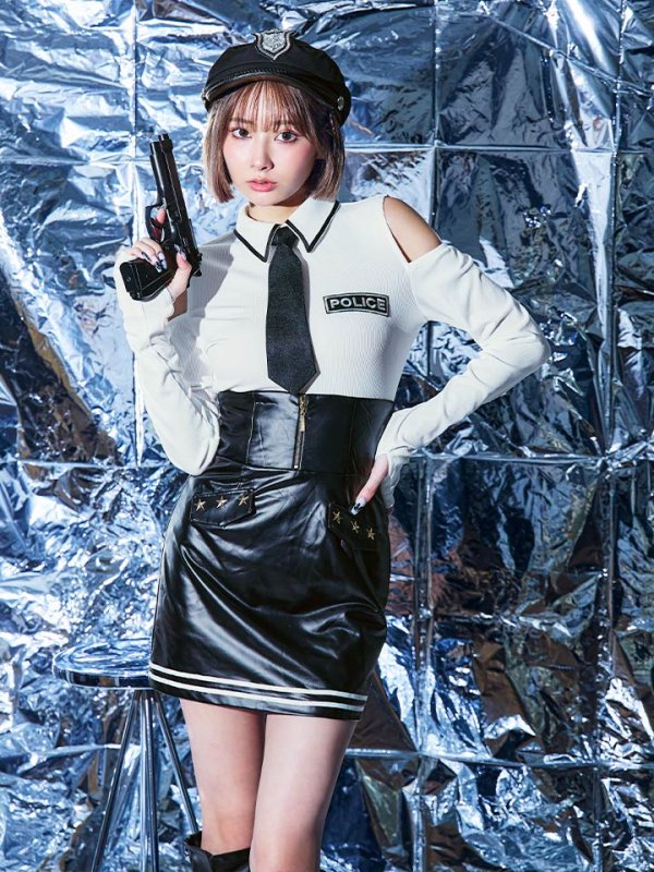 画像18: 【SALE!!】【即日発送】【ハロウィン】 レザーポリスワンピースコスプレ 【コスプレ4点セット】 【XS-Mサイズ/1カラー】(HC206-SV)[HC03-B]
