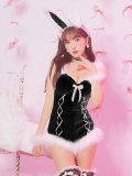 【ハロウィン】 ファーキャミレースバニーガール 【コスプレ6点セット】 【XS-Mサイズ/2カラー】[YMT]【一部予約商品/5月下旬発送予定】