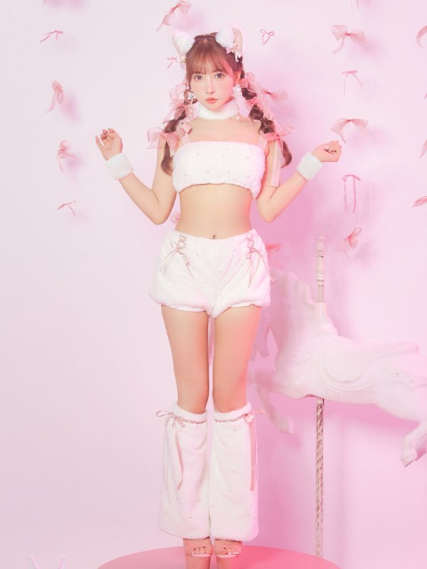 画像33: 【即日発送】【ハロウィン】 もこもこキャットリボンセットアップ 【コスプレ6点セット】 【Fサイズ/3カラー】[HC03]