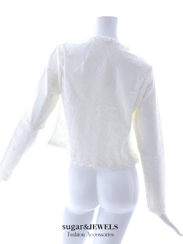 画像6: 【ファッション小物：レースジャケット】レース/ 長袖/ 袖あり/ ジャケット/ カーディガン/ アウター【2color/Fサイズ】[OF02]