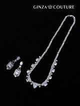 【アクセサリー：セット】【ERUKEI エルケイ】ビジューネックレス&ピアスセット[OF02]