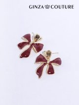 【アクセサリー：ピアス】【ERUKEI エルケイ】ハート＆リボンモチーフピアス[OF02]