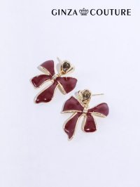 【アクセサリー：ピアス】【ERUKEI エルケイ】ハート＆リボンモチーフピアス[OF02]