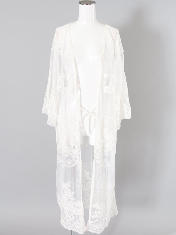 画像15: 【即日発送】【ビキニ】【水着小物：カーディガン】ロングスリーブレースカーディガン[YMT]