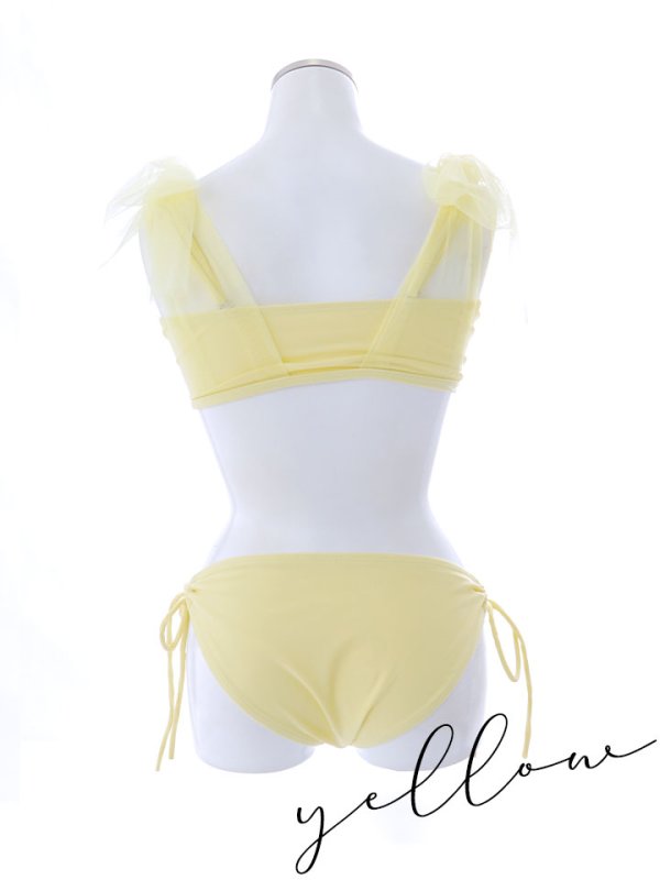 画像40: 【即日発送】【ビキニ】【水着】チュールリボン バストアップ ビキニ 2点セット[YMT]