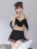 画像13: 【予約商品/7月上旬発送予定】【ビキニ】ドットシアーオフショルスカート付きビキニ 3点セット【水着】[YMT]