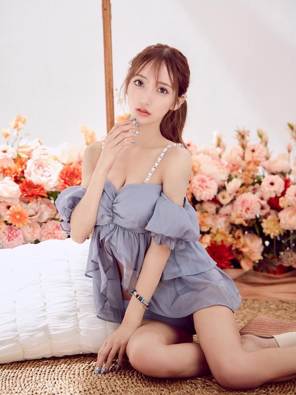 画像4: 【即日発送】【ビキニ】【水着】フリルシフォン×オフショルダー ビキニ  2点セット[YMT]