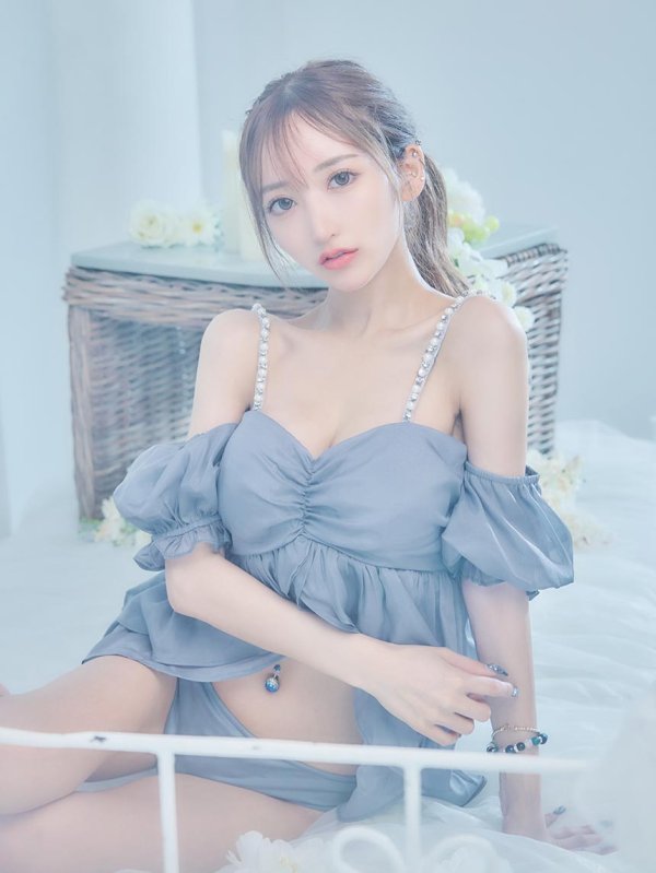 画像5: 【即日発送】【ビキニ】【水着】フリルシフォン×オフショルダー ビキニ  2点セット[YMT]