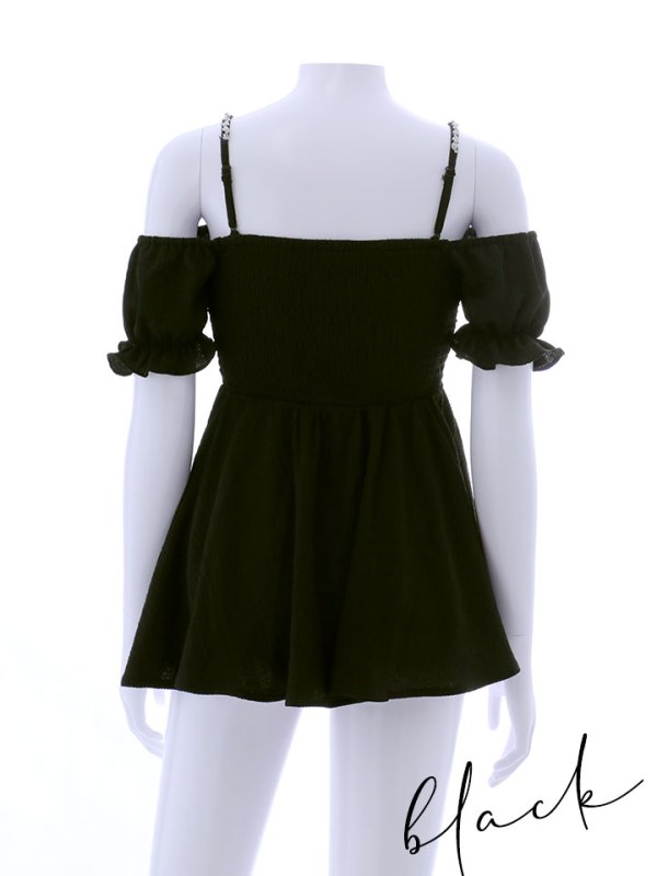 画像18: 【即日発送】【ビキニ】【水着】ビジューオフショルダーワンピースビキニ2点セット [YMT]