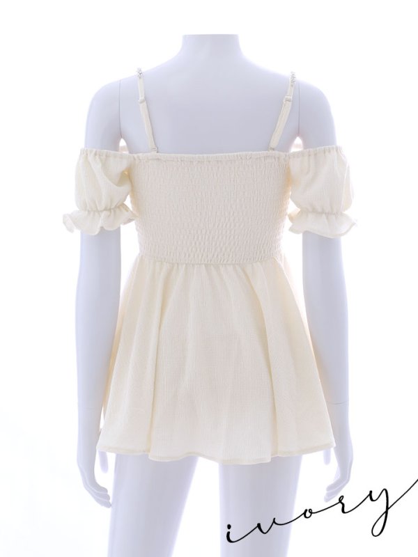 画像21: 【即日発送】【ビキニ】【水着】ビジューオフショルダーワンピースビキニ2点セット [YMT]