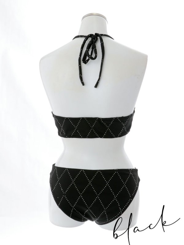 画像26: 【即日発送】【ビキニ】【水着】アーガイル風バストアップホルターネックビキニ 2点セット [YMT]