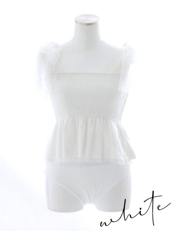 画像21: 【即日発送】【ビキニ】【水着】立体リボンフリルスカートビキニ  3点セット [YMT]