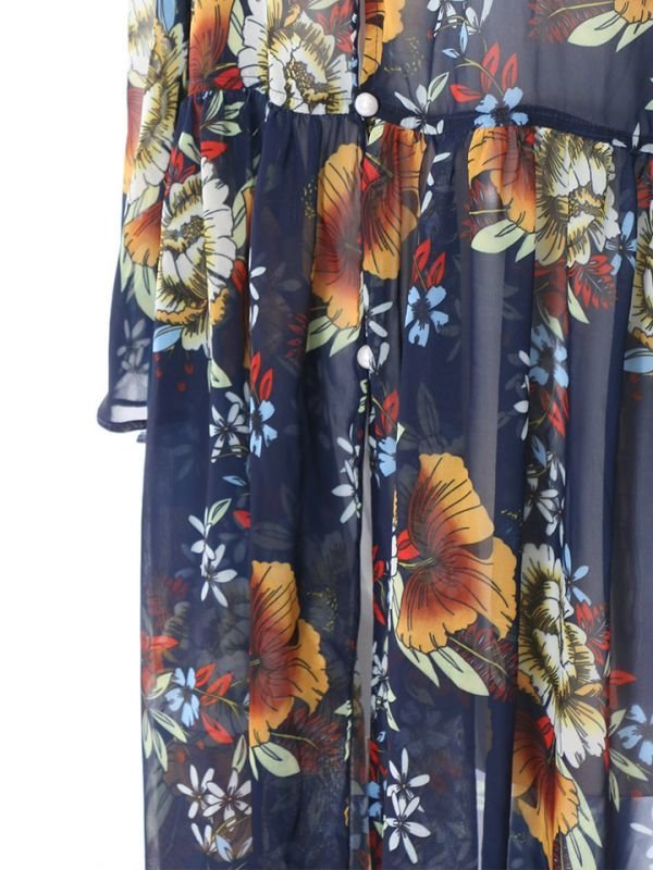 画像6: 【即日発送】値下げ！【水着小物：カーディガン】ボタニカルフラワーシフォンカーディガン[YMT]