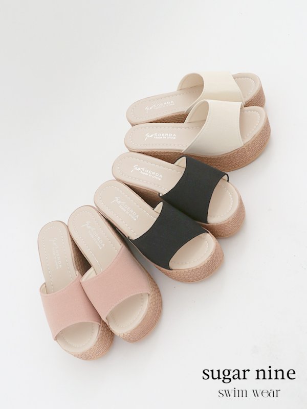 画像3: 【即日発送】【水着小物：ビーチサンダル】シンプルウェッジサンダル[YMT]