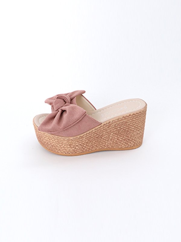 画像10: 【即日発送】【水着小物：ビーチサンダル】ピンクリボンウェッジサンダル[YMT]