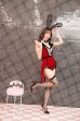 画像2: 【即日発送】【マリームーン】ハイレグレッドバニーガール【ハロウィンコスプレ8点セット】【Fサイズ/1カラー】[HC02] (2)