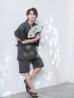 画像8: 【即日発送】【メンズ甚平】ダークグレー甚平【甚平・下駄セット】[OF04] (8)