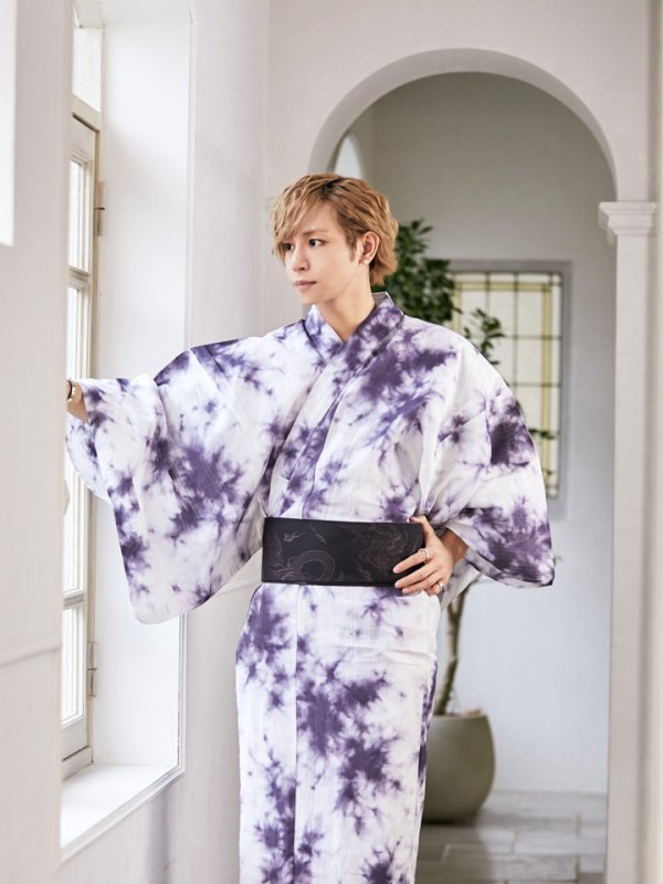 画像5: 【即日発送】【浴衣セット】タイダイ柄メンズ浴衣【浴衣３点セット 浴衣/帯/下駄】[HC02]