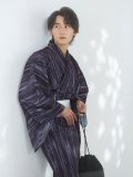 【即日発送！】【メンズ浴衣】モザイクアート×ストライプ浴衣【浴衣・帯・下駄セット】OBI-MS-001-ok-5-W [YMT]