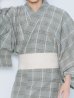 画像16: 【即日発送】【メンズ浴衣】グリーンベージュモダン浴衣【浴衣３点セット 浴衣/帯/下駄】[FB03] (16)