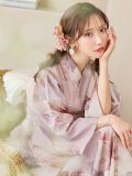 【即日発送】アンティークフラワーピンク浴衣 OBI-siwa-200-kj-13-OW / HIMO-900-yn-8-P / HEKO-800-sb-5-W / YA-74-kn-P / GETA-01-kj-7-P [YMT]