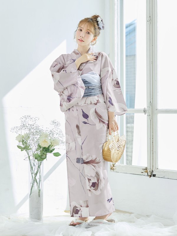 画像4: 【即日発送】【浴衣セール！】ロマンティックピオニー浴衣  【浴衣３点セット 浴衣/帯/下駄】[YMT]