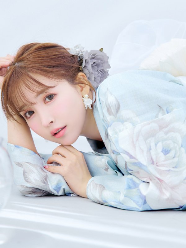 画像7: 【即日発送】クラシカルローズブルー浴衣  【浴衣３点セット 浴衣/帯/下駄】[YMT]