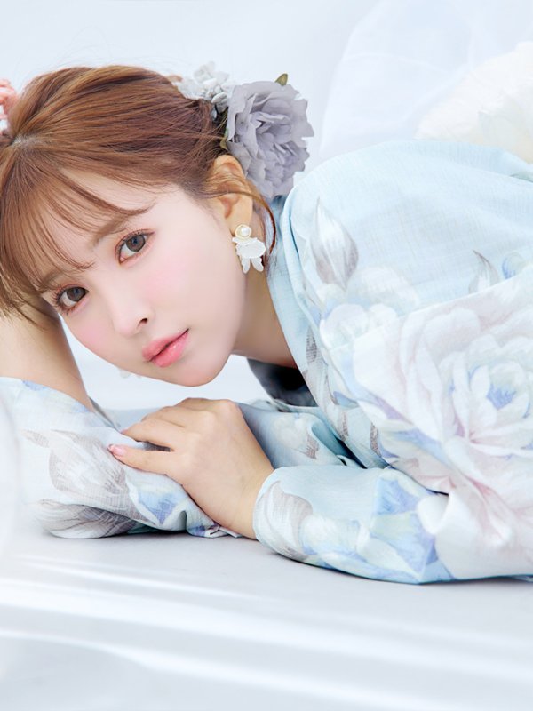 画像8: 【即日発送】クラシカルローズブルー浴衣  【浴衣３点セット 浴衣/帯/下駄】[YMT]