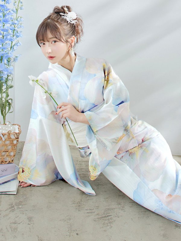 画像13: 【即日発送】アイシーフラワー牡丹浴衣  【浴衣３点セット 浴衣/帯/下駄】[YMT]