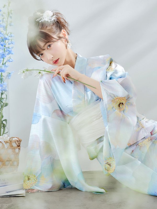 画像16: 【即日発送】アイシーフラワー牡丹浴衣  【浴衣３点セット 浴衣/帯/下駄】[YMT]