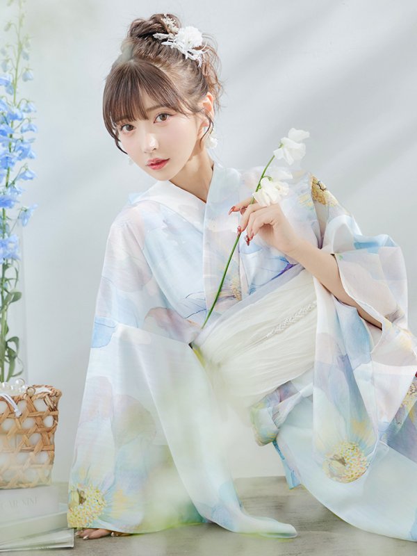 画像17: 【即日発送】アイシーフラワー牡丹浴衣  【浴衣３点セット 浴衣/帯/下駄】[YMT]