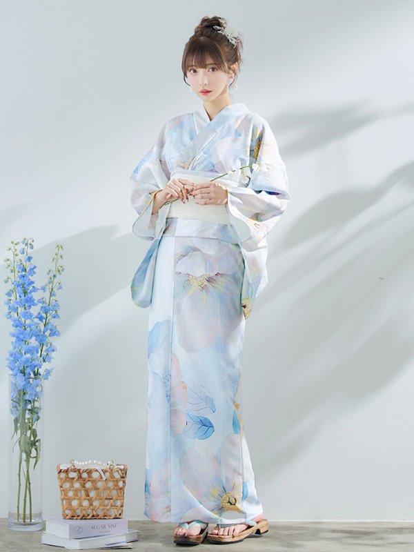 画像6: 【即日発送】アイシーフラワー牡丹浴衣  【浴衣３点セット 浴衣/帯/下駄】[YMT]