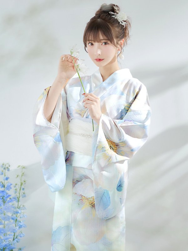 画像8: 【即日発送】アイシーフラワー牡丹浴衣  【浴衣３点セット 浴衣/帯/下駄】[YMT]