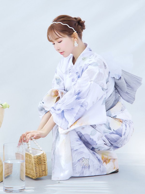 画像3: 【即日発送】シャーベットフラワー牡丹浴衣  【浴衣３点セット 浴衣/帯/下駄】[YMT]