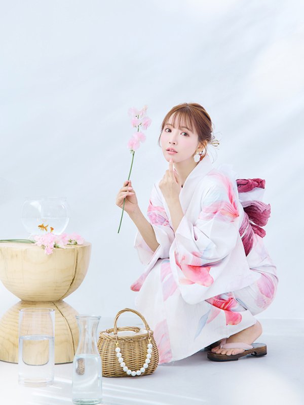 画像16: 【即日発送】ニュアンスピンク金魚浴衣  【浴衣３点セット 浴衣/帯/下駄】[YMT]