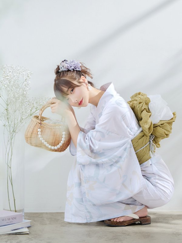 画像11: 【即日発送】ニュアンスフラワーベージュ浴衣  【浴衣３点セット 浴衣/帯/下駄】[YMT]